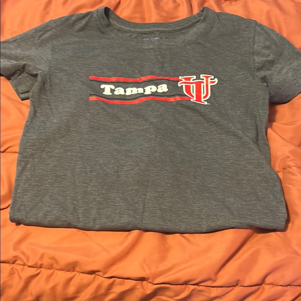 Champion Gray and Red Short Sleeve Tee
